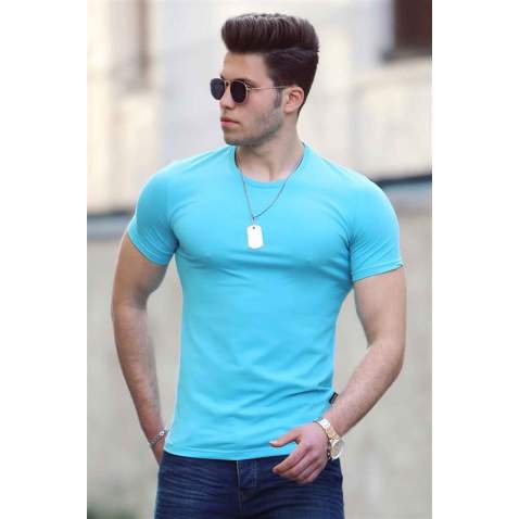 Madmext Blue T-shirt for Men 4552 - Mavi