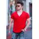 Madmext Red Button-up T-shirt for Men 4490 - Kırmızı