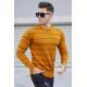 Madmext Men Mustard Striped Knitted Sweater 5177 - Hardal