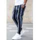 Madmext Black-Blue Striped Sweatpants 4086 - Sax mavi