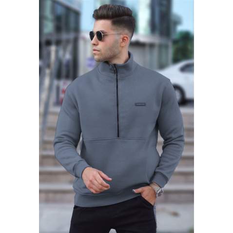 Madmext Men Smoke Gray Sweatshirt 5316 - Füme