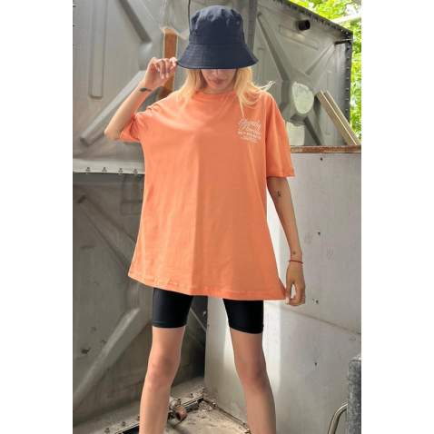 Orange Printed Oversize T-Shirt MG1513 - Turuncu