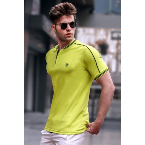 Madmext Men Chartreuse Polo T-shirt 9281 - Elma yeşili