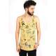 Madmext Printed Yellow Tank Top 2319 - Sarı