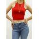 Mad Girls Red Crop Top MG361 - Kırmızı