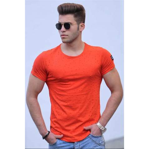 Madmext Orange Rapped T-shirt for Men 2883 - Turuncu