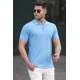 Madmext Men Plain Blue Polo T-shirt 5101 - Mavi