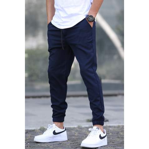 Navy Blue Slim Fit Jogger Trousers 5472 - Lacivert