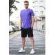 Madmext Men Purple/Black T-shirt/Shorts Set 5655 - Mor/siyah