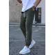 Men Khaki Velvet Sweatpants 5466 - Haki