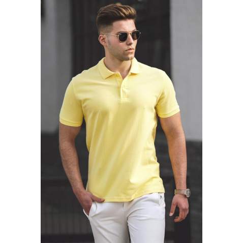 Madmext Men Plain Yellow Polo T-shirt 5101 - Sarı