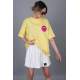 Women Printed Yellow Oversize T-Shirt - Sarı