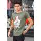 Madmext Khaki Printed T-shirt for Men 4017 - Haki