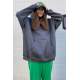 Füme Kapüşonlu Oversize Sweatshirt MG1566 - Füme