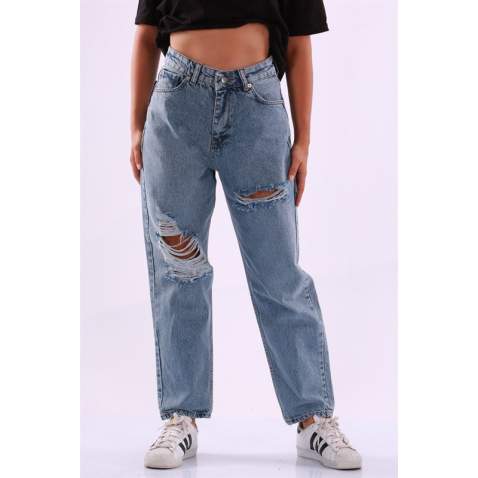 Mad Girls Blue Palazzo Jeans Mg1156 - Mavi