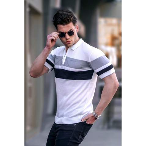 Men White Polo T-Shirt 5730 - Beyaz