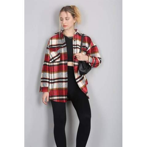 Mad Girls Gray Lumberjack Shirt MG1232 - Kahverengi