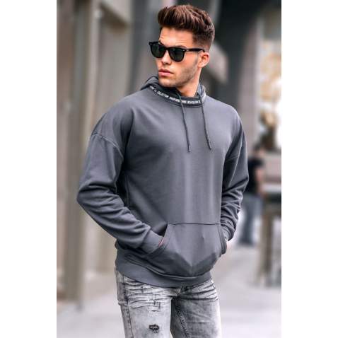 Madmext Men Printed Smoke Gray Sweatshirt 4789 - Füme