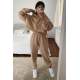 Mad Girls Beige Hooded Women Tracksuit Set MG467 - Bej