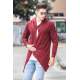 Madmext Claret Red Long Cardigan 2226 - Bordo