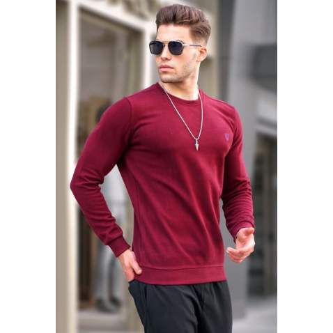 Maroon Regular Fit Basic Sweatshirt 5799 - Bordo