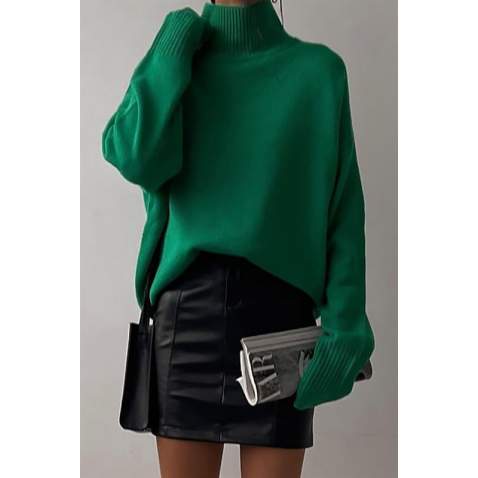 Mad Girls Turtleneck Green Sweater MG1252 - Yeşil