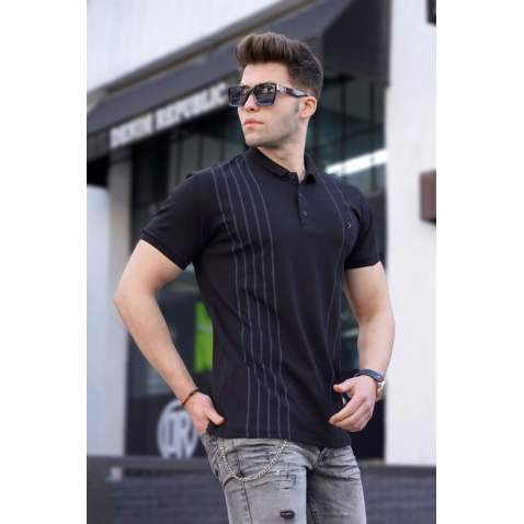 Men Black Polo T-Shirt 5822 - Siyah