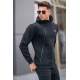 Madmext Men Black Sweater With Zipper 5335 - Siyah