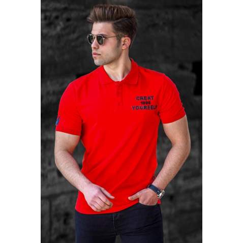 Madmext Men Red Polo T-shirt 5247 - Kırmızı