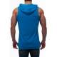 Sleeveless T-Shirt In Hooded Blue 2887 - Mavi