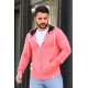 Madmext Soft Pink Zipper Detailed Hoodie 4156 - Pudra