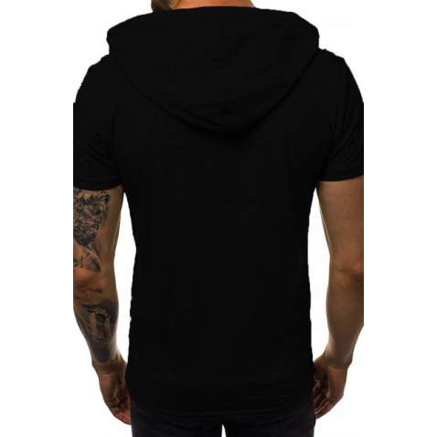 Madmext Black Rapped T-shirt with Hood for Men 3069 - Siyah