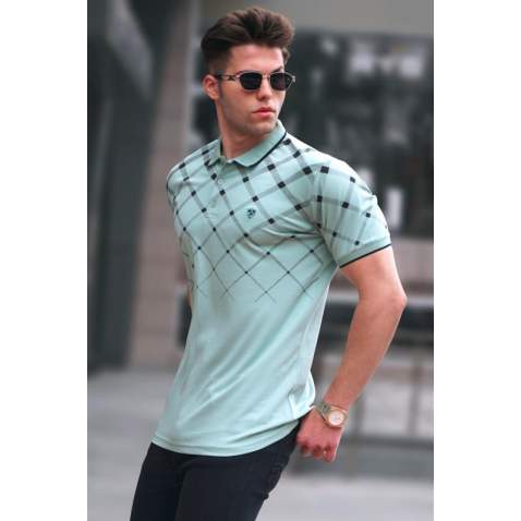 Men Mint Green Polo T-Shirt 5867 - Mint yeşili