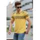 Madmext Yellow Printed Polo Shirt for Men 3057 - Sarı