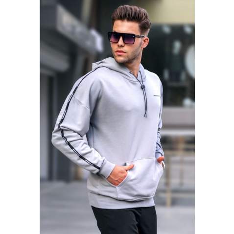 Madmext Dye Gray Basic Men's Hoodie 4721 - Boyalı gri