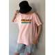 Pink Printed Over Fit T-Shirt MG1516 - Pudra