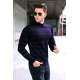 Madmext Men Navy Blue Sweater With Hood 5623 - Lacivert