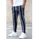 Madmext Black-Blue Striped Sweatpants 4086 - Sax mavi