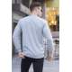 Gray Striped Knitwear Sweater 5961 - Gri