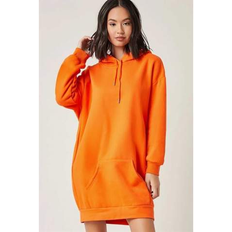 Mad Girls Orange Hoodie MG083 - Turuncu