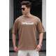 Madmext Men Oversize Brown T-shirt 5210 - Kahverengi