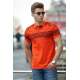 Madmext Orange Printed Polo Shirt for Men 3057 - Turuncu