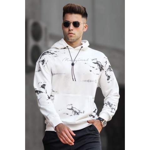 Madmext Men White Sweatshirt 5291 - Ekru