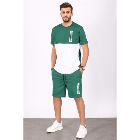 Madmext Men Oversize Dark Green Shorts Set 5385 - Koyu yeşil