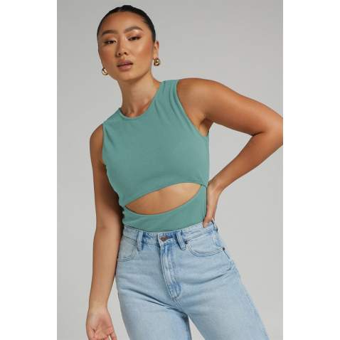 Mad Girls Mint Green Plain Bodysuit MG1448 - Mint yeşili