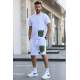 Men White Shorts Set 5901 - Beyaz