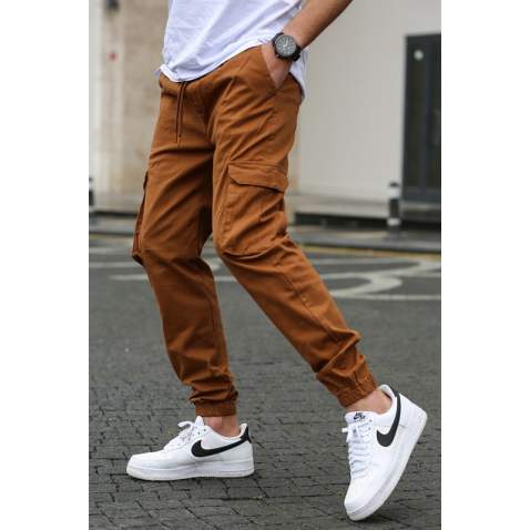 Men Camel Cargo Trousers 5447 - Camel