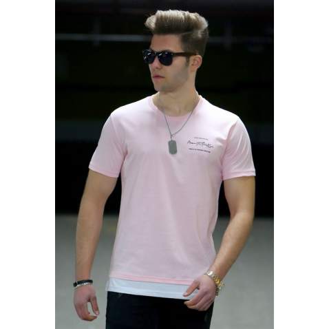 Madmext Soft Pink T-shirt for Men 4521 - Pudra