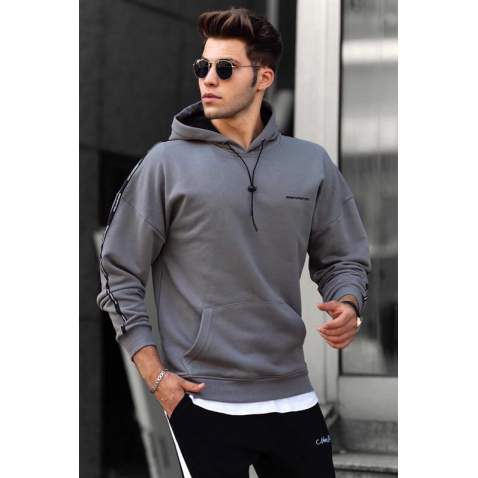 Madmext Anthracite Basic Men's Hoodie 4721 - Antrasit