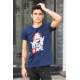 Madmext Navy Blue Printed T-shirt for Men 4017 - Lacivert